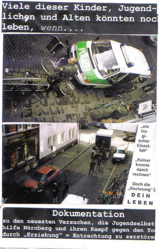 Auftakt  zum politisch gefakten Riesen-Fahrradprozeß, einige Fahrräder gleich einbehalten, nach Freispruch nicht mehr rausgerückt, kein Diebstahl, sondern STAHLDIEBE (!).jpg